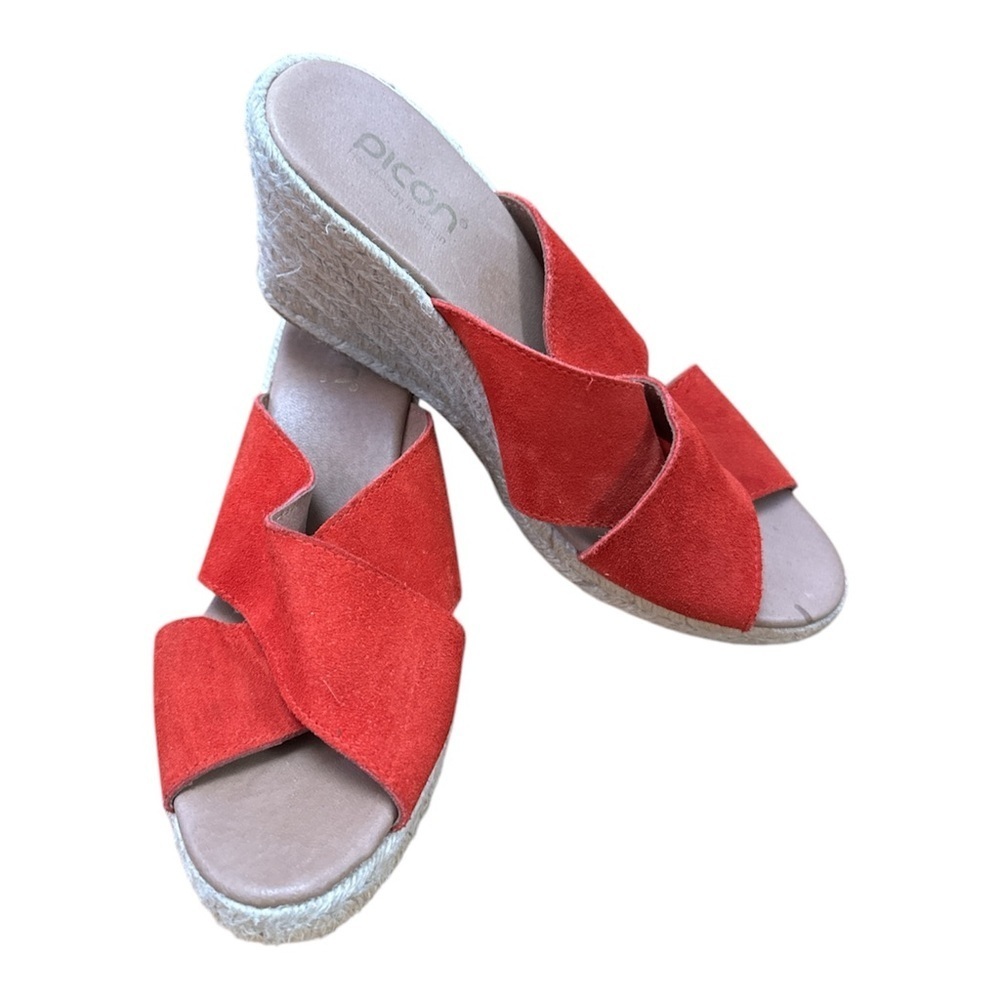 Vibrant Red Sandals with Slip-On Design and Crisscross Straps